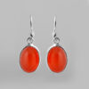 Silver Earring With Carnelian