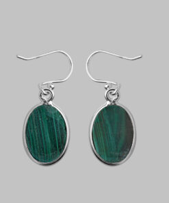 Silver Earring With Melakite