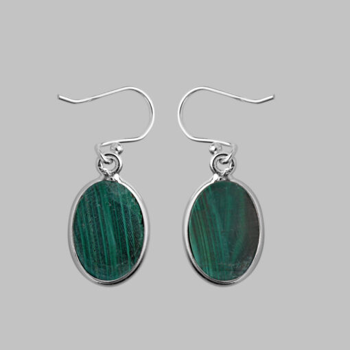 Silver Earring With Melakite