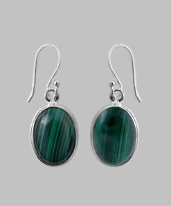 Silver Earring With Melakite