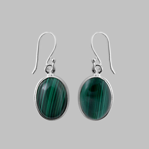 Silver Earring With Melakite