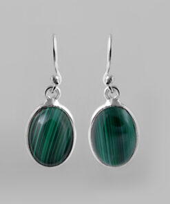 Silver Earring With Melakite