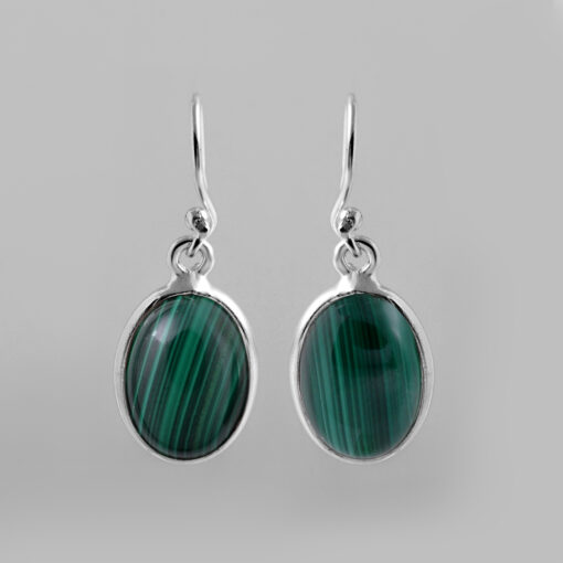 Silver Earring With Melakite