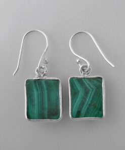 Silver Earring With Melakite