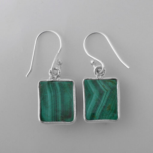 Silver Earring With Melakite