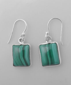 Silver Earring With Melakite