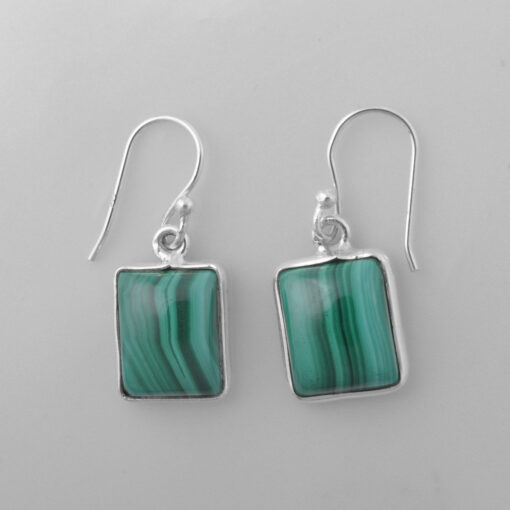 Silver Earring With Melakite