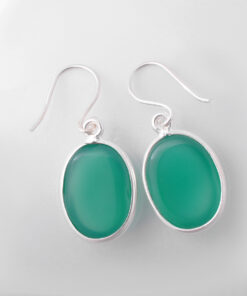 Silver with Green onyx