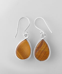 Silver Earring With Tiger Eye