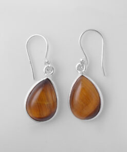 Silver Earring With Tiger Eye