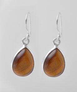 Silver Earring With Tiger Eye