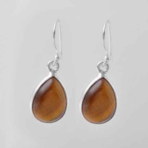 Silver Earring With Tiger Eye