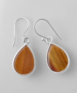 Silver Earring With Tiger Eye