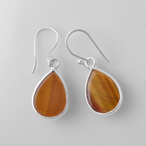 Silver Earring With Tiger Eye