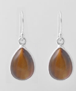 Silver Earring With Tiger Eye