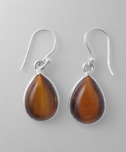 Silver Earring With Tiger Eye