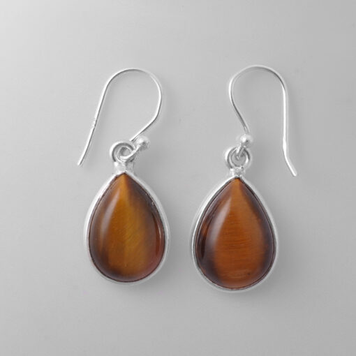 Silver Earring With Tiger Eye
