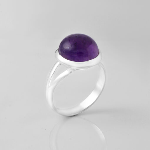 Silver with amethyst