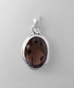 Silver pendant with smokey stone