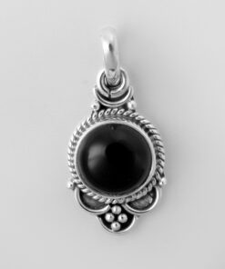 925 Sterling Silver Pendant With Black Spinal