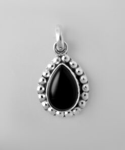 925 Sterling Silver Pendant With Black Spinal