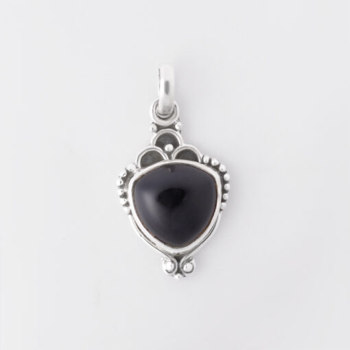 925 Sterling Silver Pendant With Black Spinal