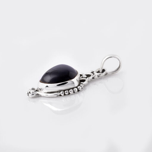 925 Sterling Silver Pendant With Black Spinal