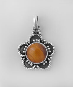 925 Sterling Silver Pendant With Tiger Eye