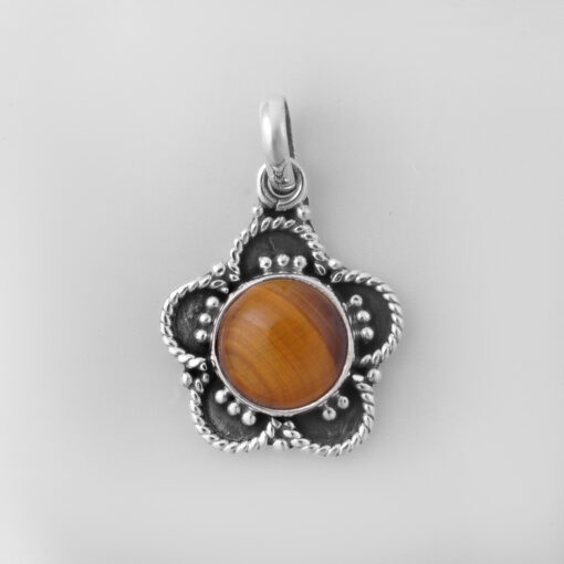 925 Sterling Silver Pendant With Tiger Eye