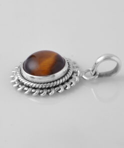 925 Sterling Silver Pendant With Tiger Eye