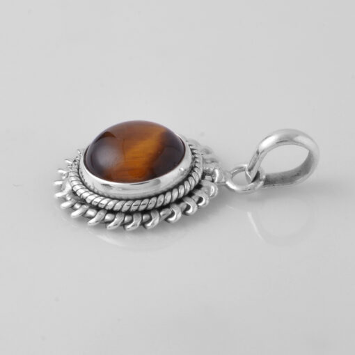 925 Sterling Silver Pendant With Tiger Eye