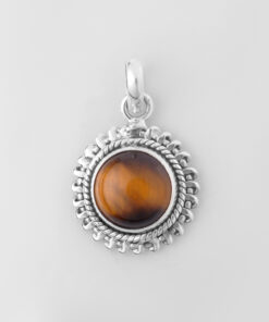 925 Sterling Silver Pendant With Tiger Eye